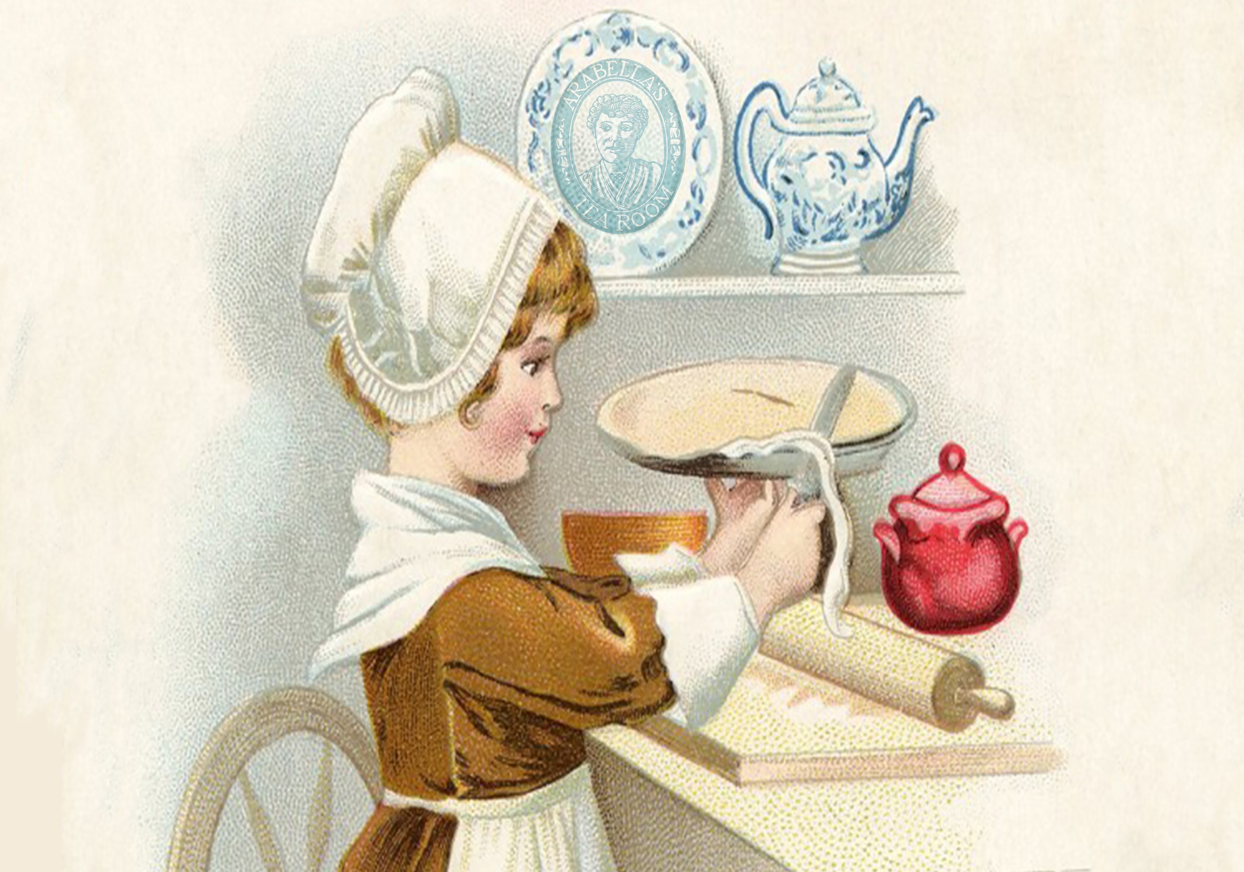 Woman trimming pie